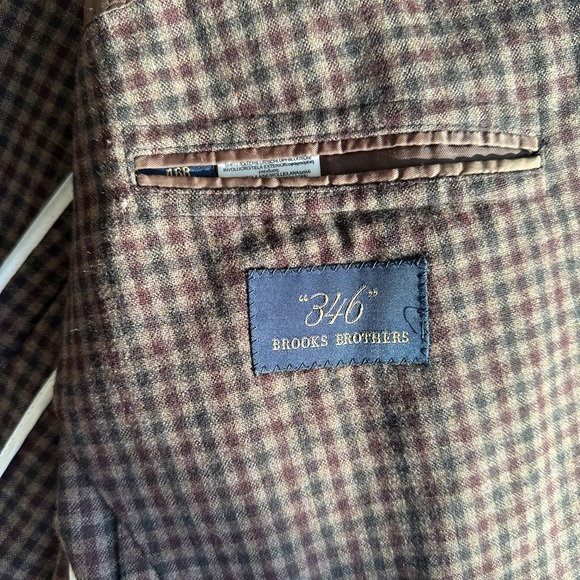 Brooks Brother Unlined Gun Check Wool Blazer, 46R - Picture 5 of 12